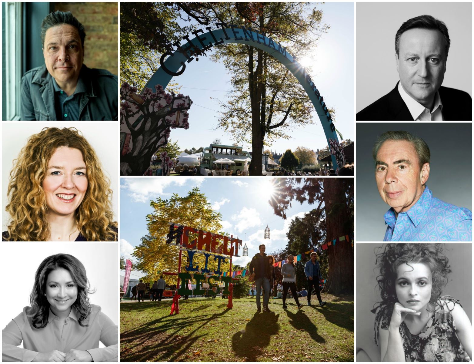 Selection of images of Cheltenham Literature Festival speakers